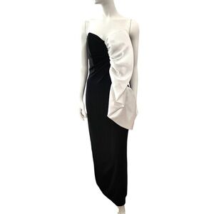 Vintage Alan Cherry Strapless Black and White Dress